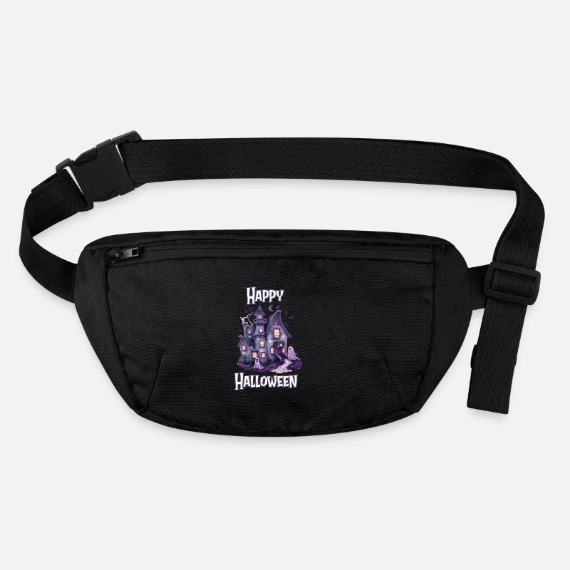 Halloween – Joyeux Halloween, maison hantée effrayante Sac banane recyclé Stanley/Stella