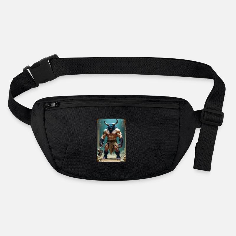 Minotaur, massive bull-headed warrior gripping axe Stanley/Stella recycled Hip Bag 