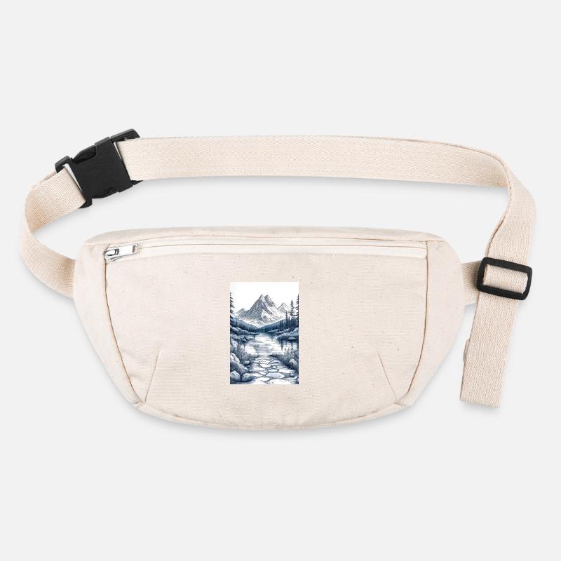 Illustration einer Gebirgslandschaft Stanley/Stella recycelte Gürteltasche