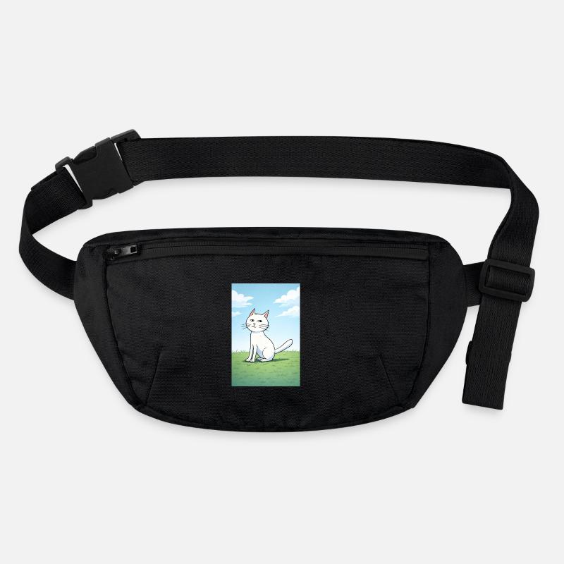 White cat with a cheeky look Stanley/Stella recycled Hip Bag 