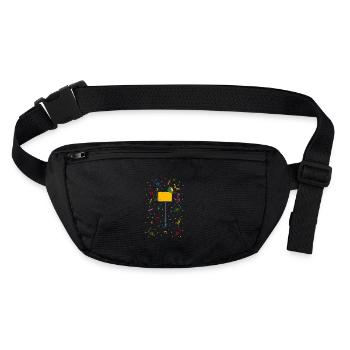 Fasching Fastnacht Karneval Ortsschild Narrenkappe - Stanley/Stella recycelte Gürteltasche - Schwarz - Vorne