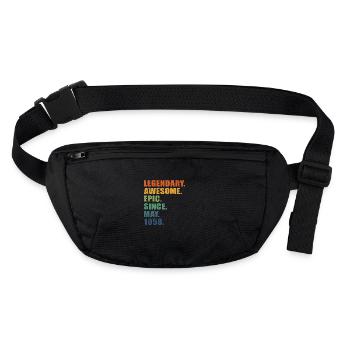 65e anniversaire, mai 1958, 65e anniversaire - Sac banane recyclé Stanley/Stella - noir - Devant