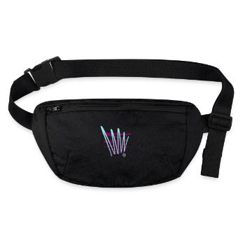 Lignes de graffiti zigzag - Sac banane recyclé Stanley/Stella - noir - Devant