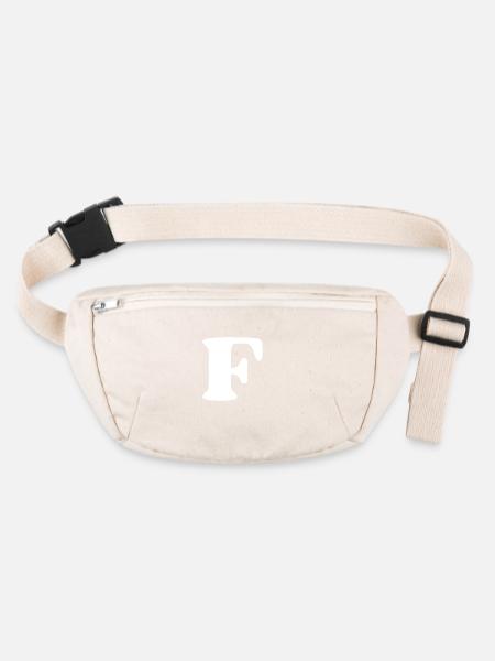 Buchstabe f - Stanley/Stella recycelte Gürteltasche - Naturweiß - Vorne