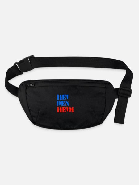 Heidenheim blau rot - Stanley/Stella recycelte Gürteltasche - Schwarz - Vorne