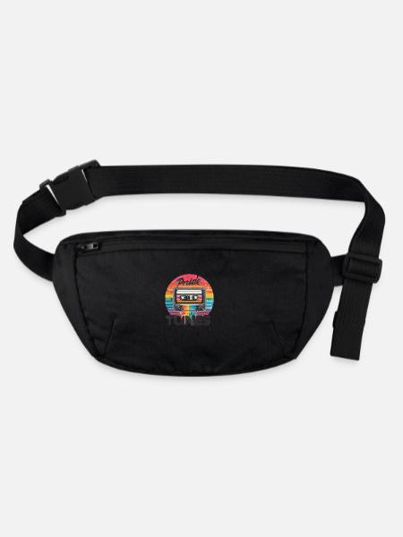Pride Tunes Retro Cassette Design - Stanley/Stella recycelte Gürteltasche - Schwarz - Vorne
