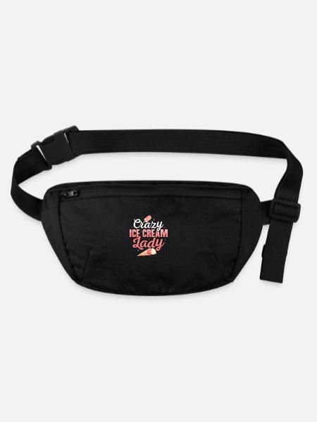 Crazy Ice Cream Lady Cone Scoop Summer - Stanley/Stella recycled Hip Bag  - black - Front
