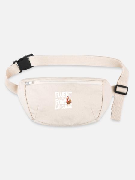 Fluent in Fowl Language - Fun Turkey Design - Stanley/Stella recycled Hip Bag  - natural - Front
