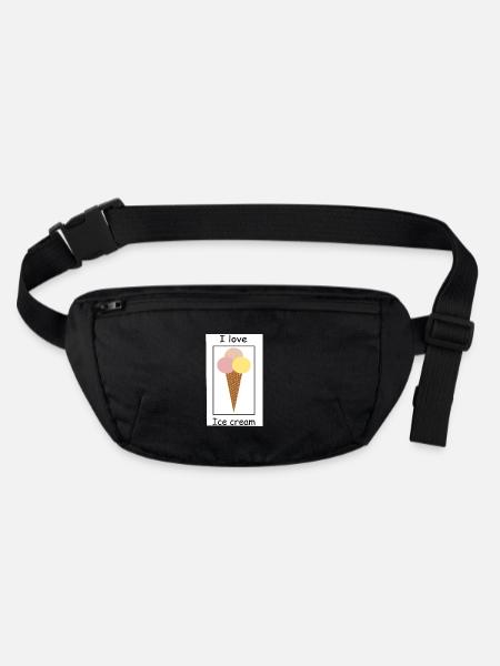 J’adore la crème glacée - Sac banane recyclé Stanley/Stella - noir - Devant