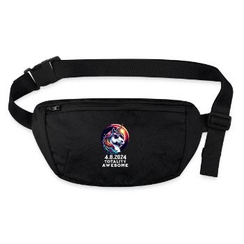 Unicorn in Sunglasses Solar Eclipse 2024 - Stanley/Stella recycled Hip Bag  - black - Front