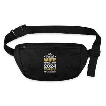 Fière épouse d’un étudiant diplômé de l’université 2024 - Sac banane recyclé Stanley/Stella - noir - Devant