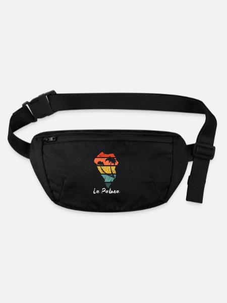 La Palma Outline Map Canary Islands Holidays vintage retro - Stanley/Stella recycled Hip Bag  - black - Front