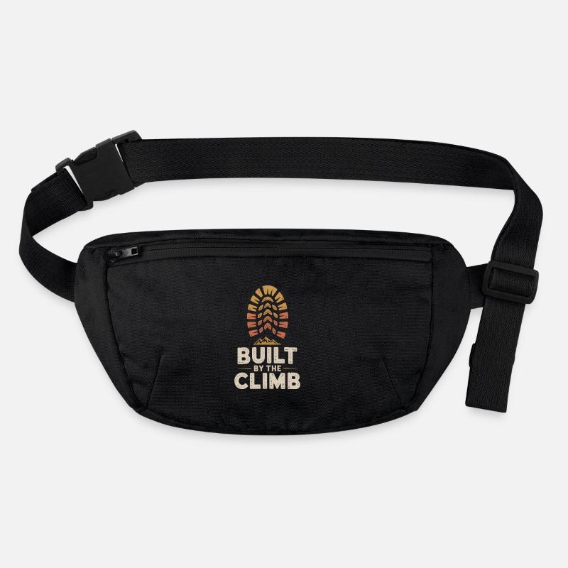 Built by the Climb: Hiking & Mountains Retro Design - Stanley/Stella recycled Hip Bag  - black