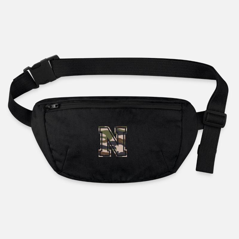 N, Monogram, Camouflage Green-Brown Stanley/Stella recycled Hip Bag 