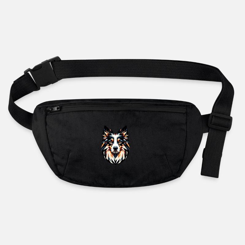 Geometric Border Collie: Canine Mosaic Art Stanley/Stella recycled Hip Bag 