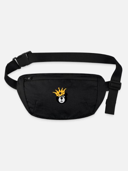 BEAR with KRONE - Stanley/Stella recycled Hip Bag  - black - Front