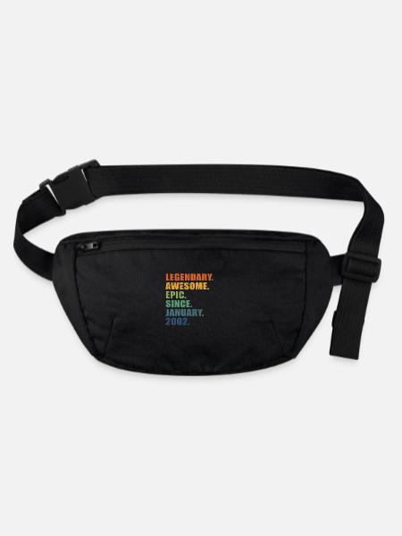 21st Birthday, January 2002, 21 Year Anniversary - Stanley/Stella recycled Hip Bag  - black - Front