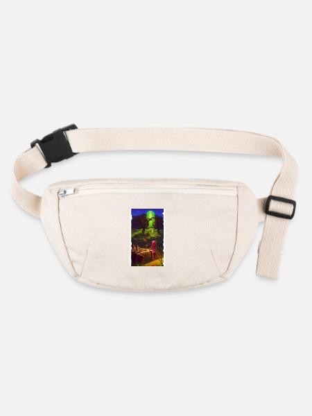 Creepy Horror Comic Alien on a strange planet - Stanley/Stella recycled Hip Bag  - natural - Front