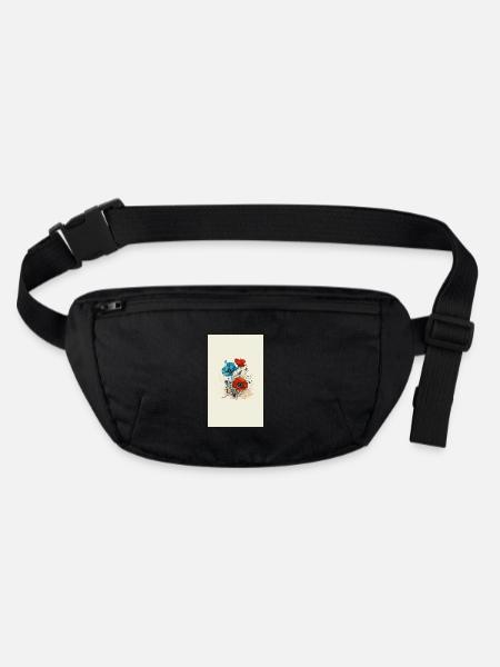 Coquelicots - Sac banane recyclé Stanley/Stella - noir