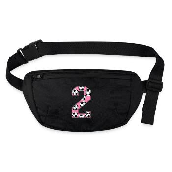 2 anniversaire Football Rose - Sac banane recyclé Stanley/Stella - noir - Devant