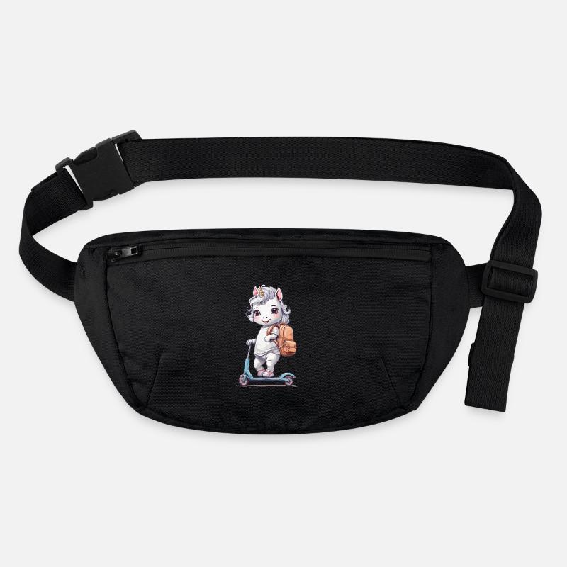 Einhorn Schüler Schulkind mit Roller Schule Design Stanley/Stella recycelte Gürteltasche