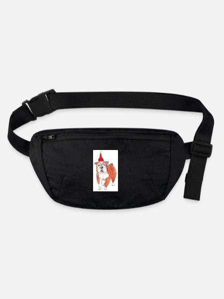 English Bulldog christmas jul Sticker - Stanley/Stella recycled Hip Bag  - black - Front