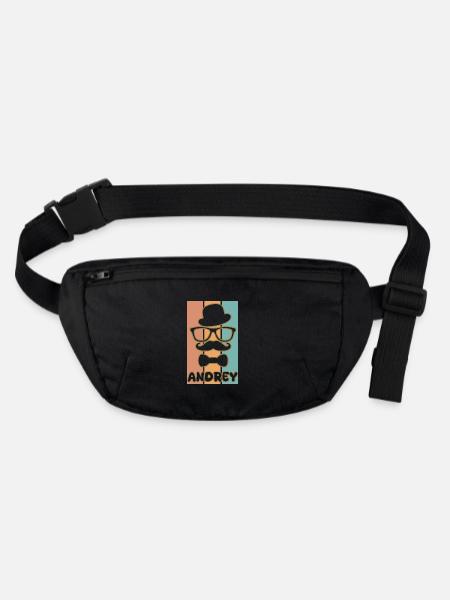 First name Andrey - Stanley/Stella recycled Hip Bag  - black - Front