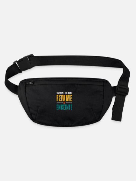 Soyez gentille ma femme est enceinte humour cadeau - Sac banane recyclé Stanley/Stella - noir - Devant