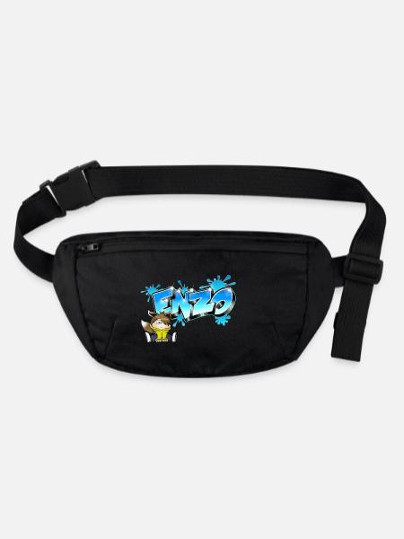 Enzo-Graffiti-Name - Stanley/Stella recycelte Gürteltasche - Schwarz - Vorne
