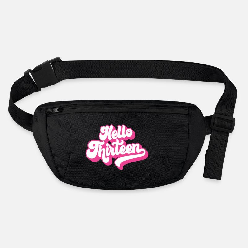 13th Birthday Gift, Hello Thirteen, 13 Years Old Stanley/Stella recycled Hip Bag 