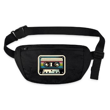 Retro Cassette Sticker - Stanley/Stella recycelte Gürteltasche - Schwarz - Vorne