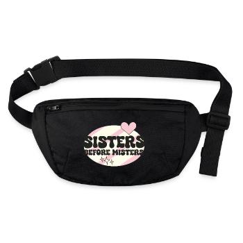 Best Friends / "sisters before misters" 2 / V-Day - Stanley/Stella recycled Hip Bag  - black - Front