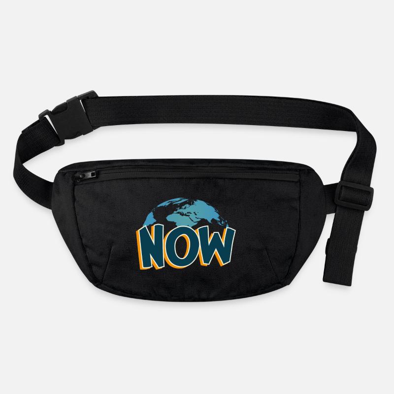 Now live in the here and now - Stanley/Stella recycled Hip Bag  - black