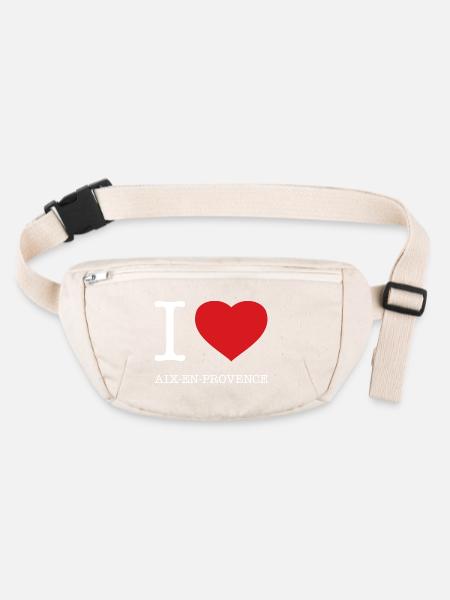 I LOVE AIX EN PROVENCE - Stanley/Stella recycled Hip Bag  - natural - Front