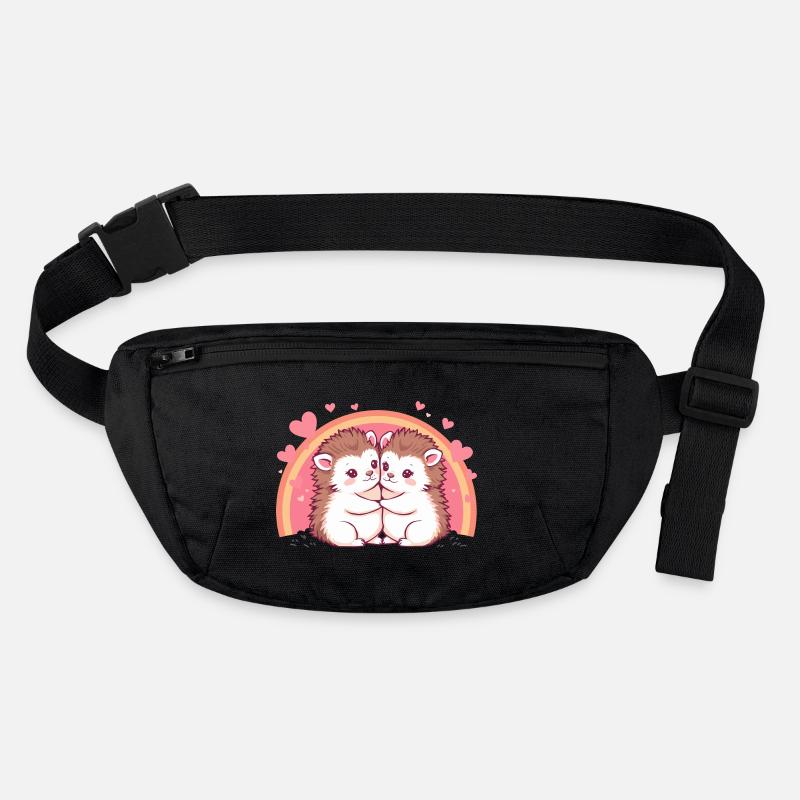 Hérissons amoureux - Conception de câlin mignon Sac banane recyclé Stanley/Stella