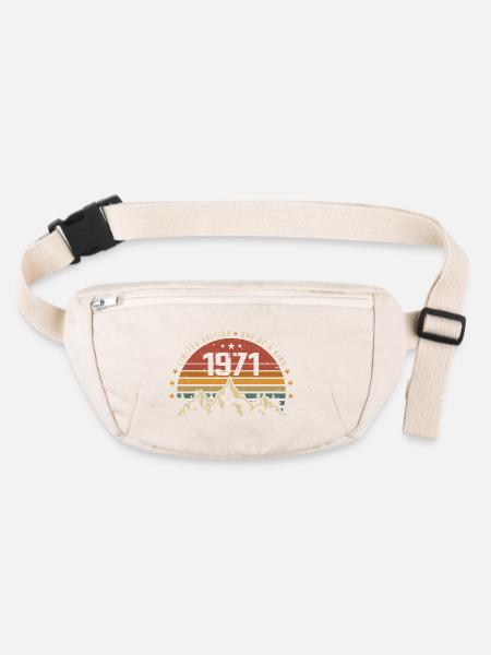 Born in 1971 - Vintage Birthday Gift 1971 - Stanley/Stella recycled Hip Bag  - natural - Front