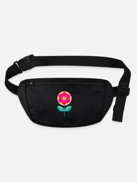 Cute Colorful Flower - Stanley/Stella recycled Hip Bag  - black - Front