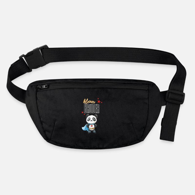 Petit Frère Panda Super-héros - Sac banane recyclé Stanley/Stella - noir