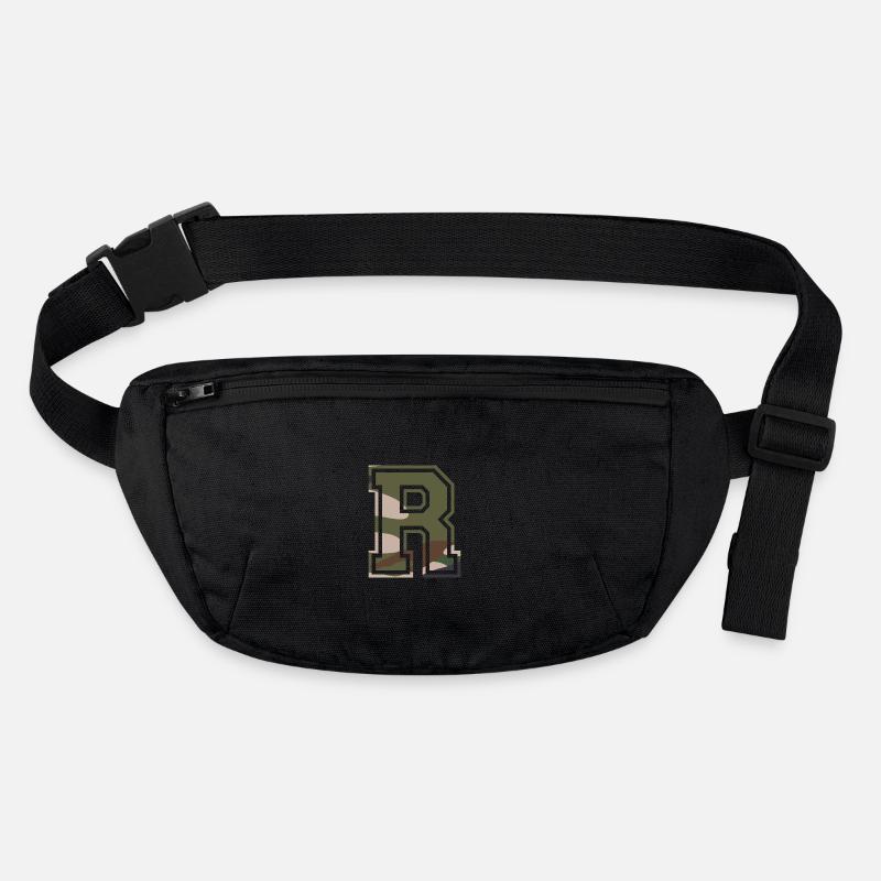 R, Monogram, Camouflage Green-Brown Stanley/Stella recycled Hip Bag 