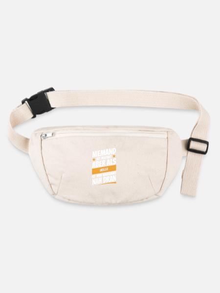 Niemand ist perfekt - Maler - Spruch - Stanley/Stella recycelte Gürteltasche - Naturweiß - Vorne