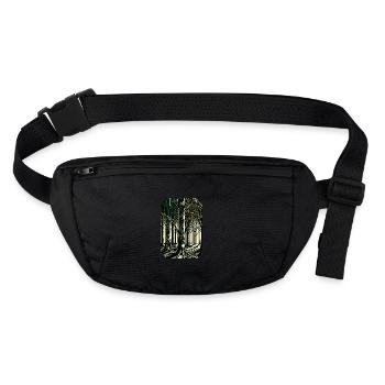 Enchanted Forest Pathway: Abstract Tree Art - Stanley/Stella recycled Hip Bag  - black - Front