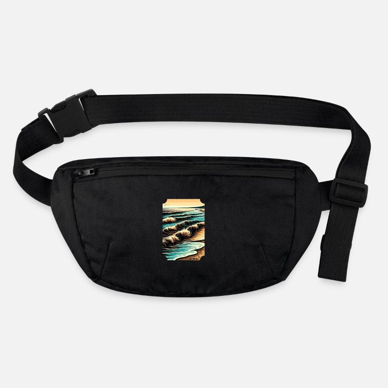 Serene Seashore Rhythm: Graphic Wave Illustration Stanley/Stella recycled Hip Bag 