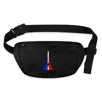 Tour Eiffel drapeau Français bleu blanc rouge - Sac banane recyclé Stanley/Stella - noir - Devant