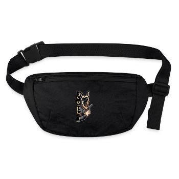 Polizei von Malinois - Stanley/Stella recycelte Gürteltasche - Schwarz - Vorne
