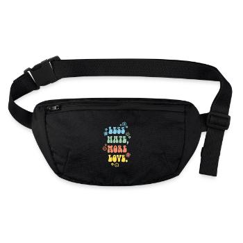 Less Hate More Love - Stanley/Stella recycelte Gürteltasche - Schwarz - Vorne