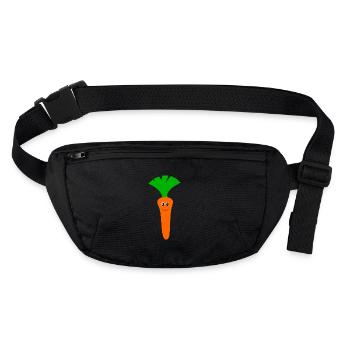 Kawaii Carotte Kawaii Fruits Kawaii Légumes Kawaii - Sac banane recyclé Stanley/Stella - noir - Devant
