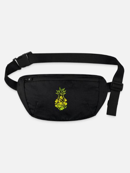 Hawaiian Ukulele Uke Pineapple - Stanley/Stella recycelte Gürteltasche - Schwarz - Vorne