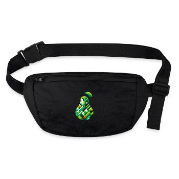 Géométrie abstraite de la poire : Design vert luxuriant - Sac banane recyclé Stanley/Stella - noir - Devant