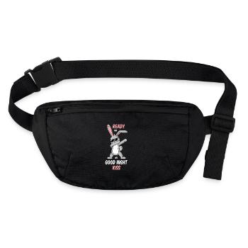 Dabbing Rabbit Good Night Shirt - Stanley/Stella recycled Hip Bag  - black - Front