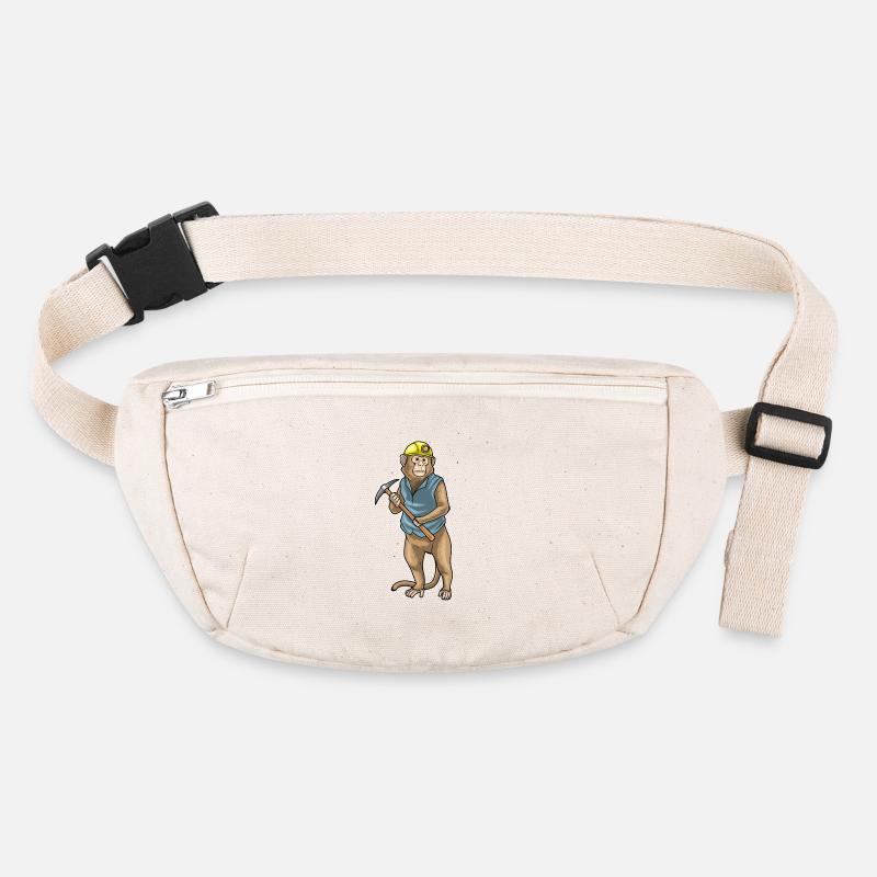 Monkey Miner Pickaxe Mining Stanley/Stella recycled Hip Bag 